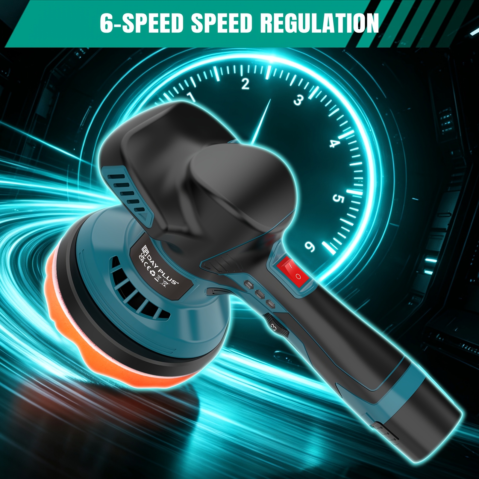 200W Brushless Cordless Buffer Polisher with 6 Variable Speeds