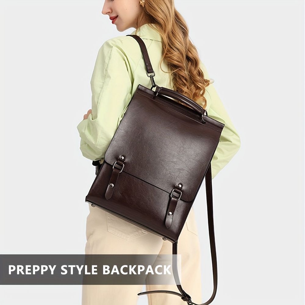 High quality Brown Leather Backpack, Elegant Women Backpack, Schoolbag