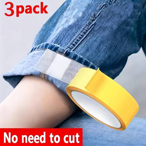 3 rolls of strong fabric tape multi purpose seamless hem tape suitable for fabric clothing no sew self fixing patch