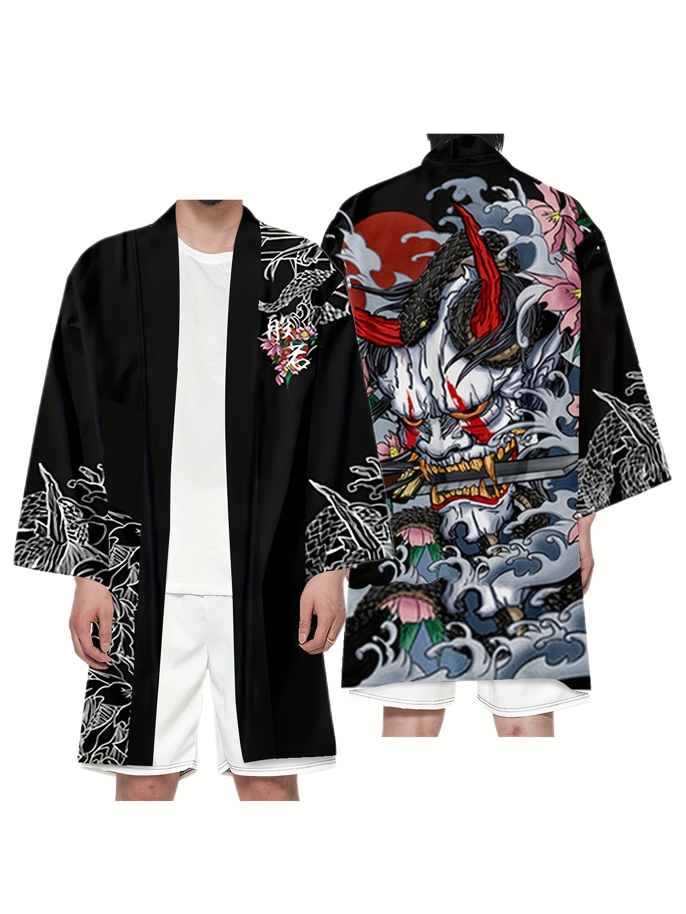 conjunto pijama kimono japonés hombre estampado digital 3d Temu