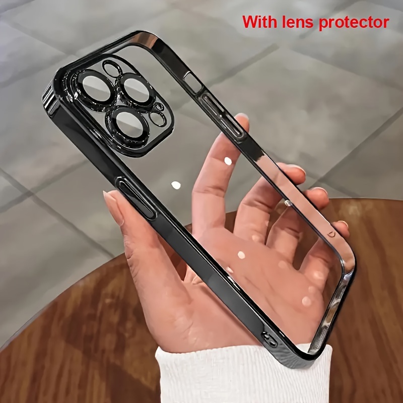 Matte Silicone Phone Case Para Iphone Camera Lens Protector - Temu