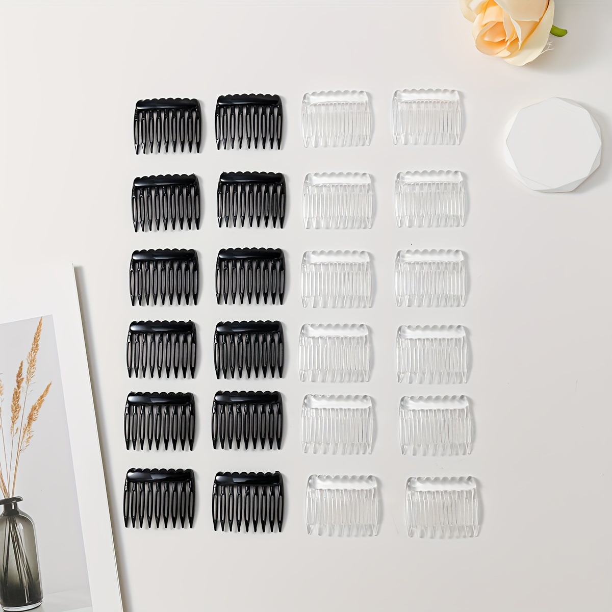 24 Bagged 9-tooth Plastic Hair Comb Set