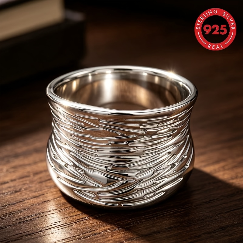 Image of 1 Exquisite 8-carat S925 Silver Ring, Luxurious Yet Simple, Fashionable And Elegant, Suitable For Daily Wear. A Gift For Or A Holiday Present.