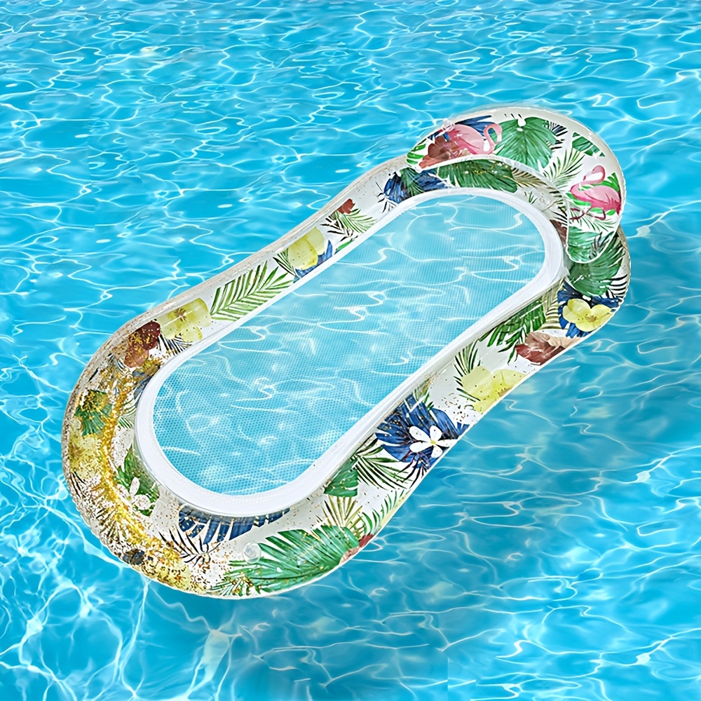 Glitter Flamingo Inflatable Float Tropical Leaf Summer Pool Party