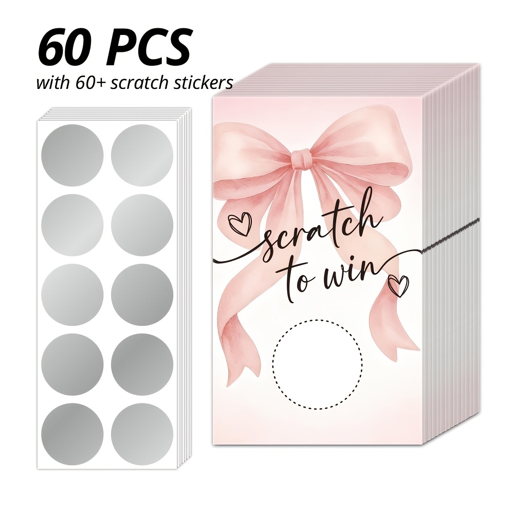TEMU 60pcs Bow , Gentle Gradient Style, Hand- Prizes, Size: 9 X 5.4 Cm / 3.5 X 2.1 Inches, Suitable For Surprise Gifts, Event Party Rewards, Store
