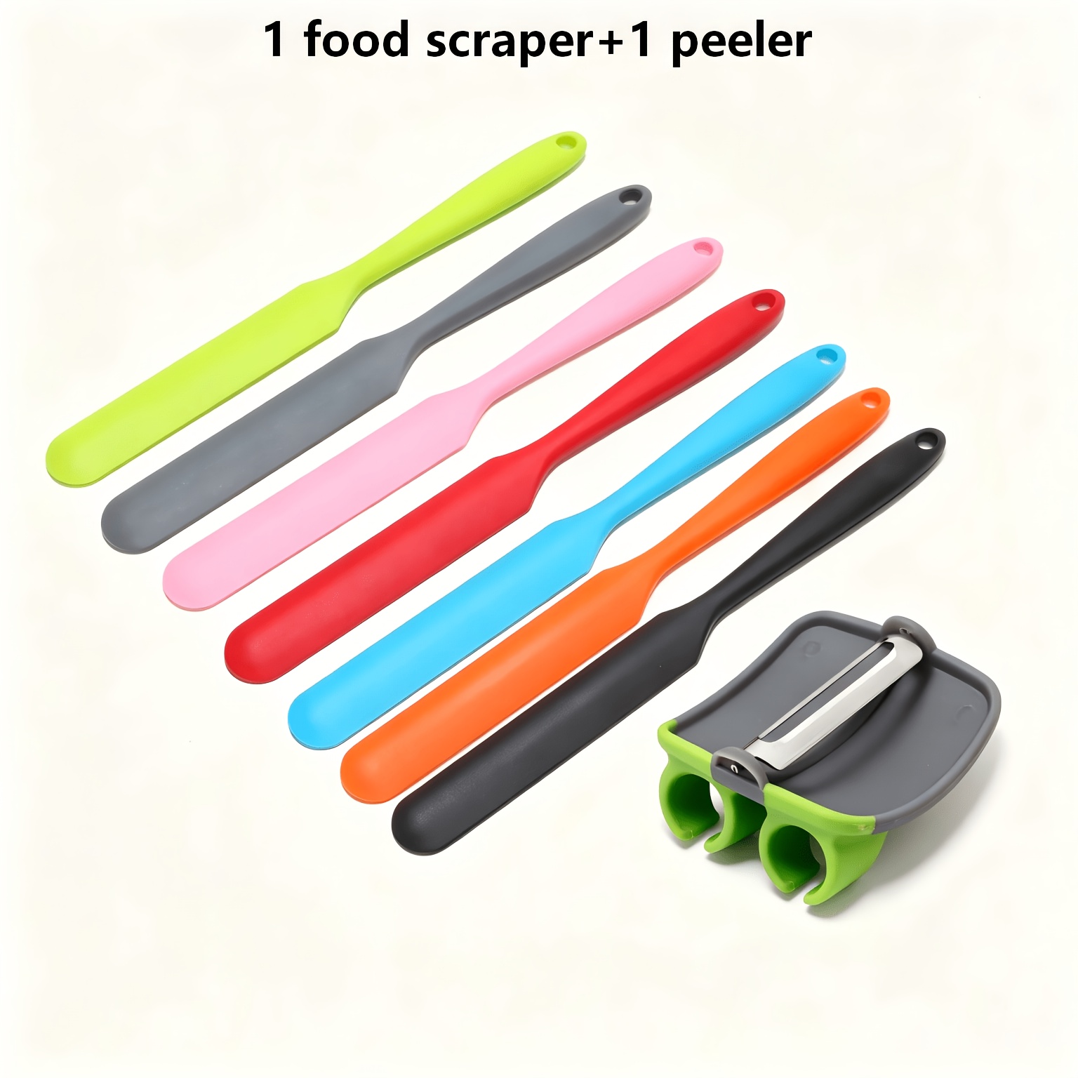 TEMU 2pcs Set (1 Silicone Spatula, Cream Scraper, Macaron Random Color Cake Spatula, Bread Jam Knife, Mixing Knife, Baking Tool, Food Grade Material,