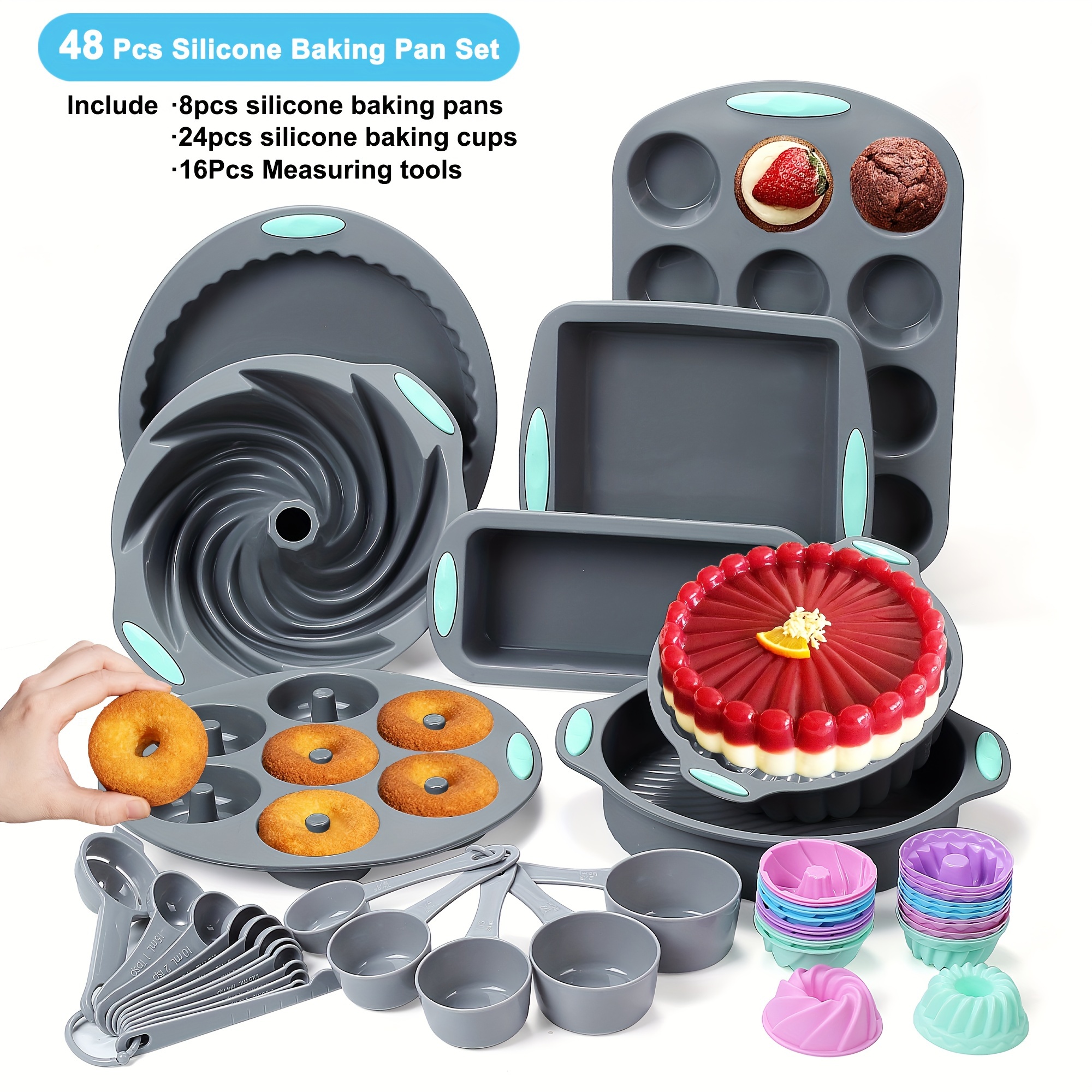Silicone Baking Tin Set 13-Piece Non-Stick Silicone Bakeware Set