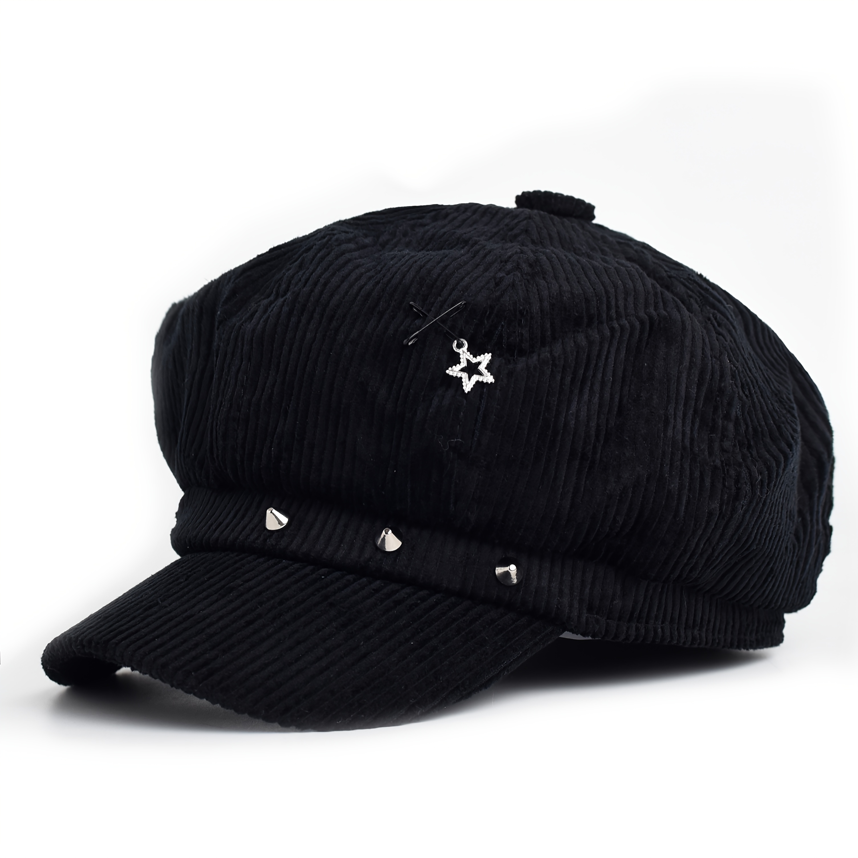 E-shop Herbst Winter Damen Newsboy Hüte Cap Y2K Punk Corduroy Achteckige Newsboy Cap Klassische Warme Hut Damen Baskenmütze für Frauen
