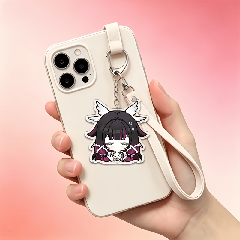 TEMU Llavero acrílico 2D de personaje de anime/ - Colgante coleccionable estilo chibi para fans, para bolsos, mochilas, decoración del hogar, colores