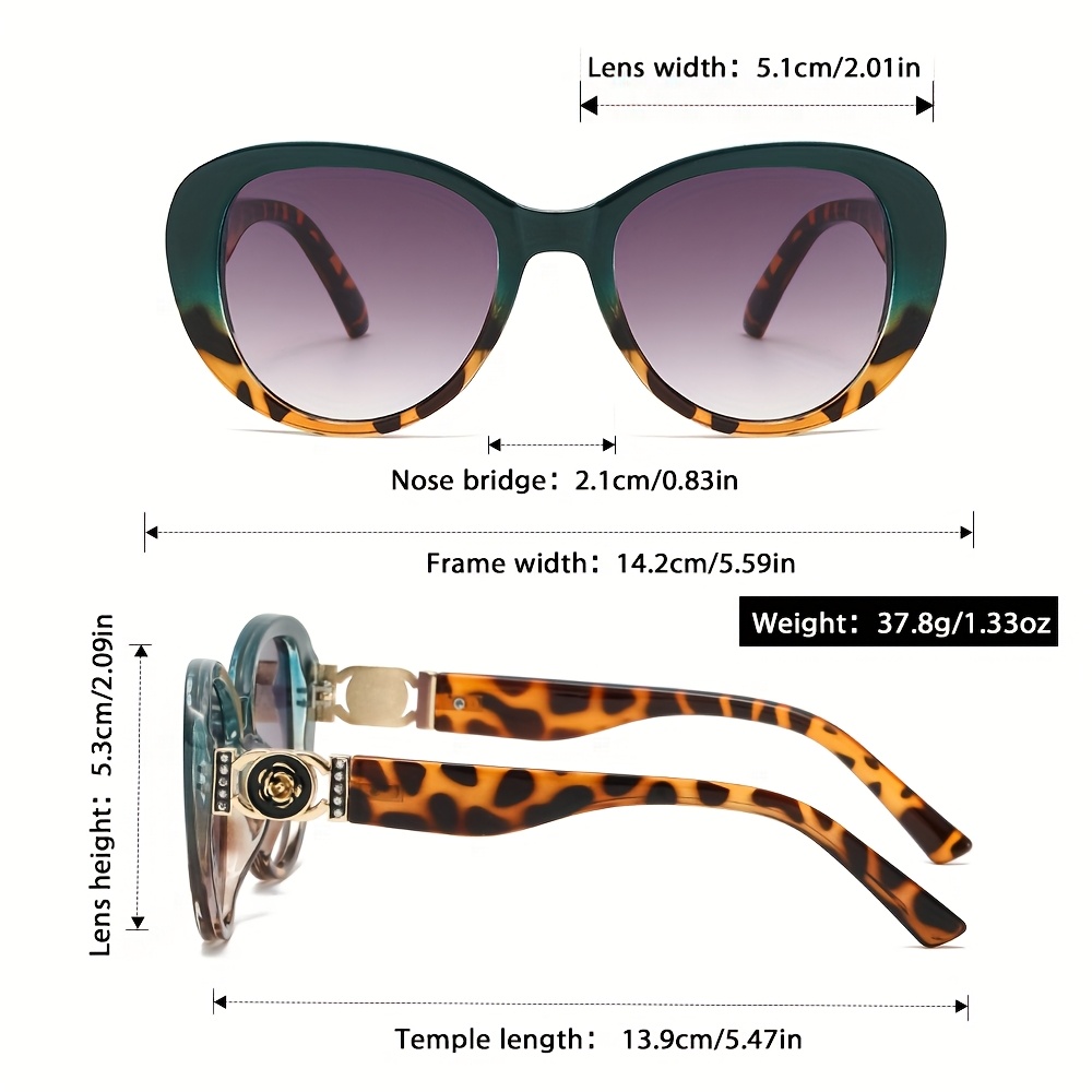 Fashionable Large Gradient Cat Eye Glasses | Durable Pc Frame With Metal Hinges, Includes Cleaning Cloth And Case, Ideal For Driving, Parties, - Titanora