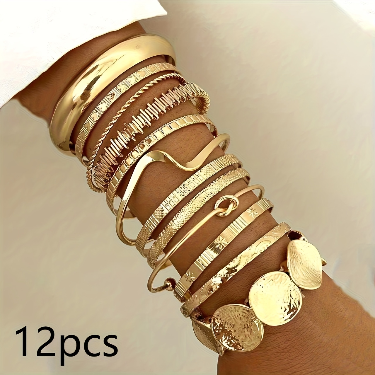 E-shop 12/5 Stück Bohemian Armband Set, Verstellbar, Stapelbar, für den täglichen Tragen, Partys als Geschenk für Feiertage