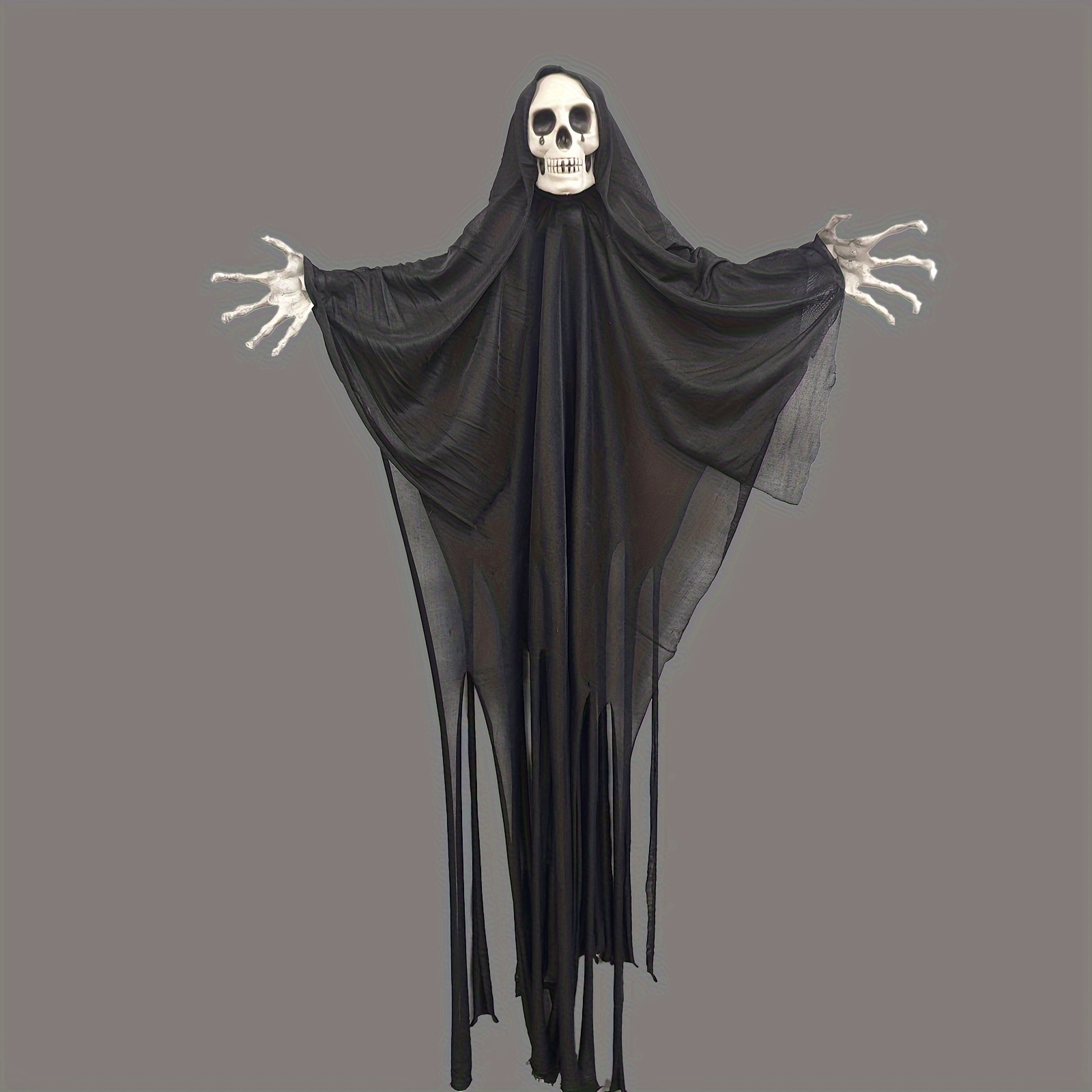 Image of Halloween Large Black And White Scary Hanging Ghost