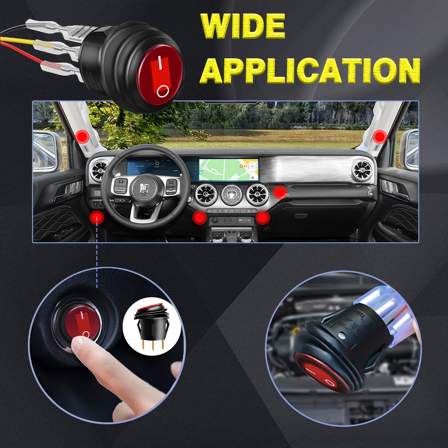Kit Câblage 2m Pour Barre LED - Faisceau 16 AWG 12V 40A, Interrupteur, Relais, Fusible, Pour Feux Tout-terrain - 5