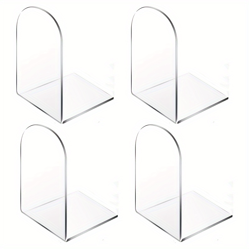 

2/4/6/8/10pcs Clear Acrylic Book Display Stands, Desktop Acrylic Book Organizers, Clear Bookends For School Office Home Shop