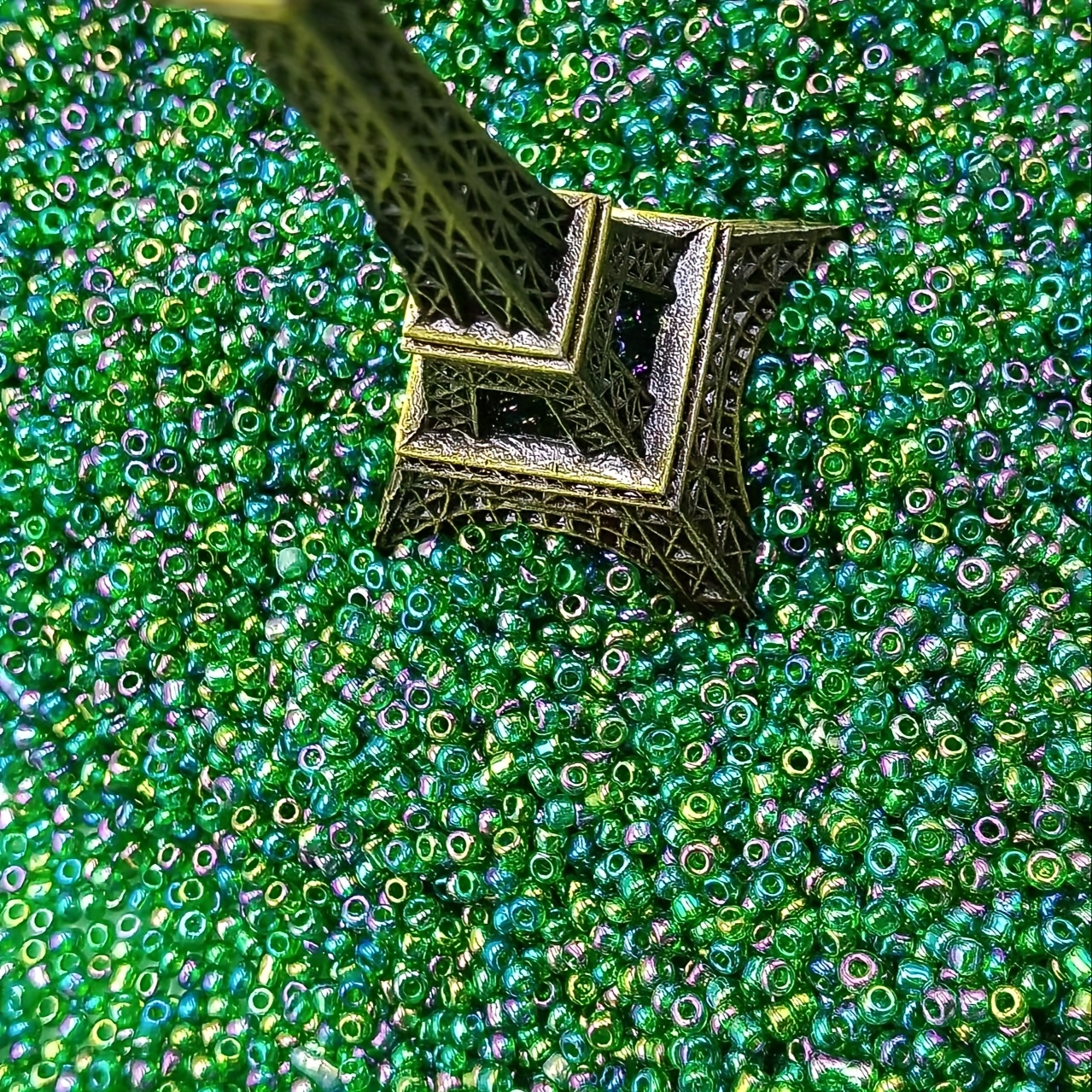 Image of 1500pcs Vintage Green Bohemian Style Glass Beads, Perfect For Diy Bracelets, Necklaces, Jewelry Making Crafts, Artwork, Crafts And Sewing Supplies, Filler And Decorative Beads