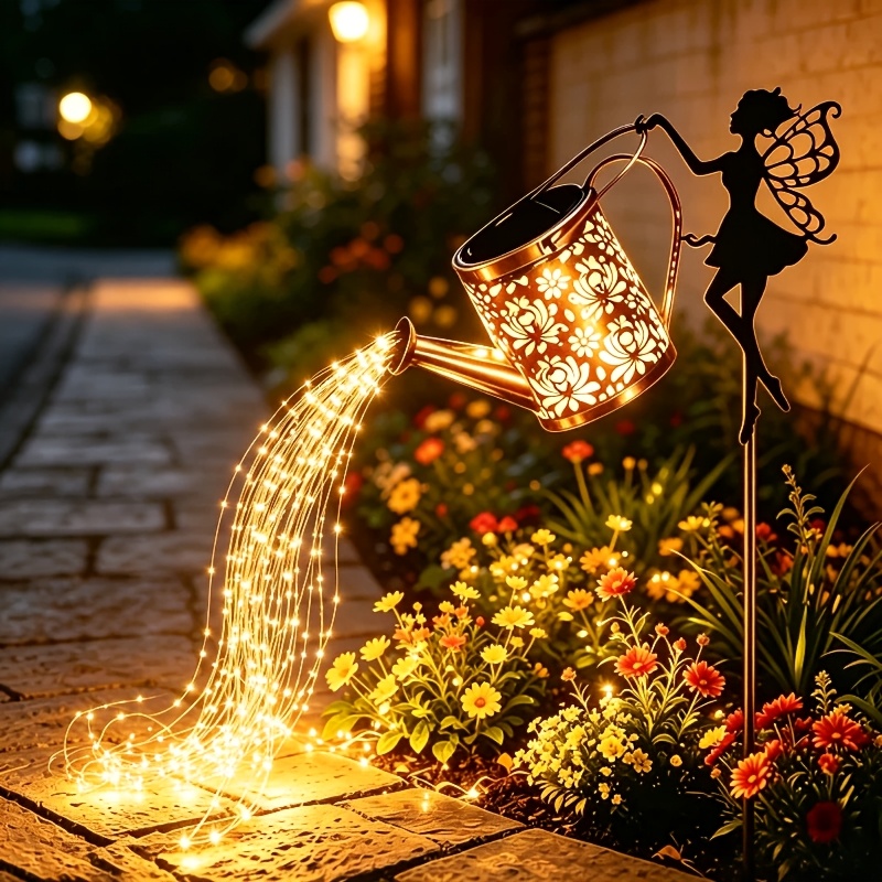 TEMU Solar Garden Decorative Light, Led Fairy Post Light, Adjustable Height, Ip65 Waterproof, Landscape Path Lights On Lawns, Courtyards, , And