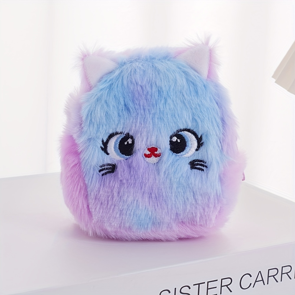 Cartoon Cat Plush Cute Coin Purse, -reducing, Portable, Versatile Mini Wallet, Earphone Key Storage Bag
