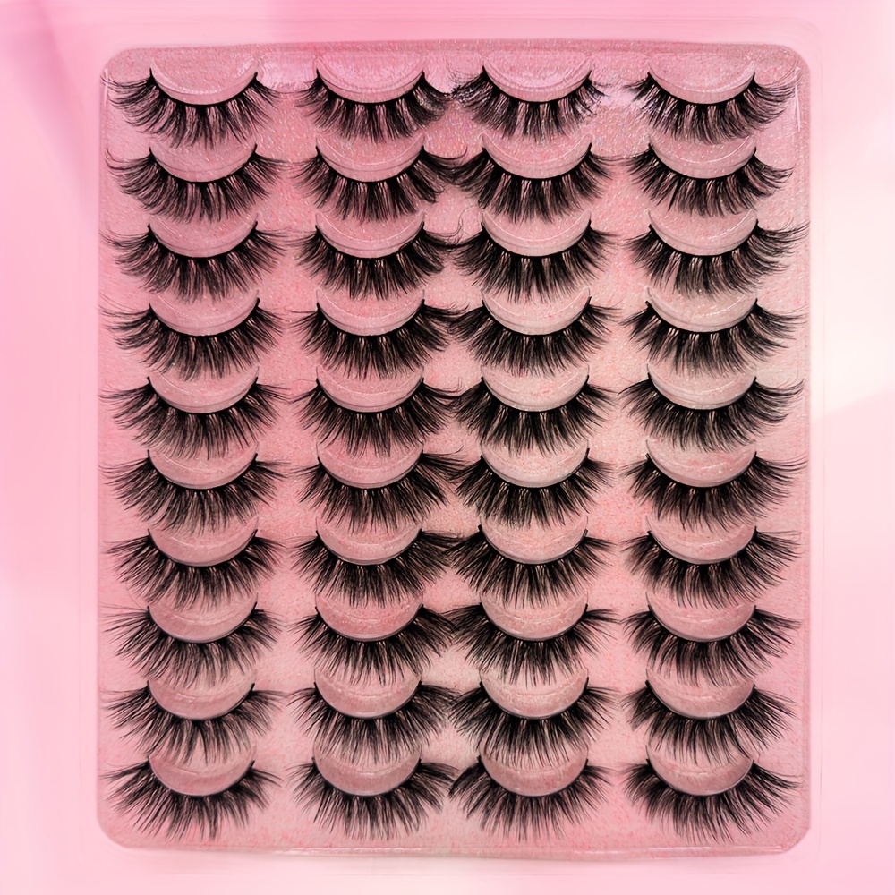 

20 Pairs Luxurious Mink False Eyelashes - Volumizing, Lengthening & 3d Curly Handmade Lashes For Women - Perfect Gift For Mom Or Valentine's Day