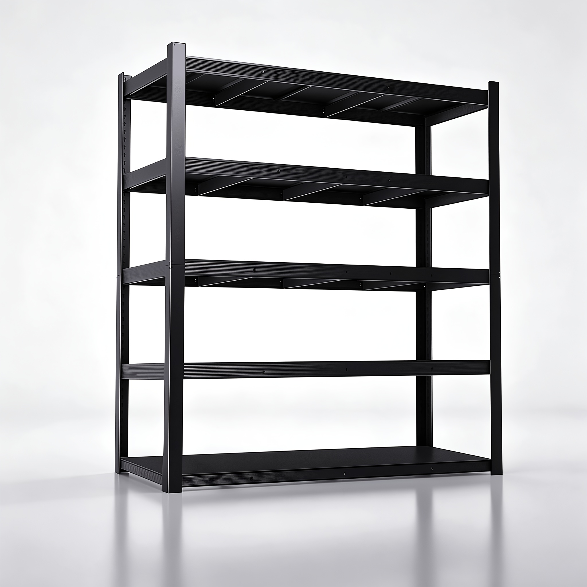 TEMU 5 Tier Heavy Duty Metal Garage Shelving Unit 3500 Lbs Total Capacity 55 Wide X 84 High X 24 Deep Adjustable Industrial Storage Rack Includes