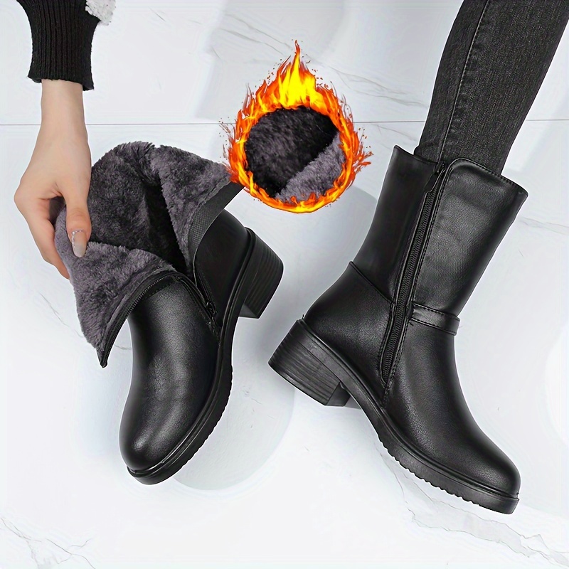 botas femininas de    , botinhas curtas forradas com pelúcia para   no inverno 0