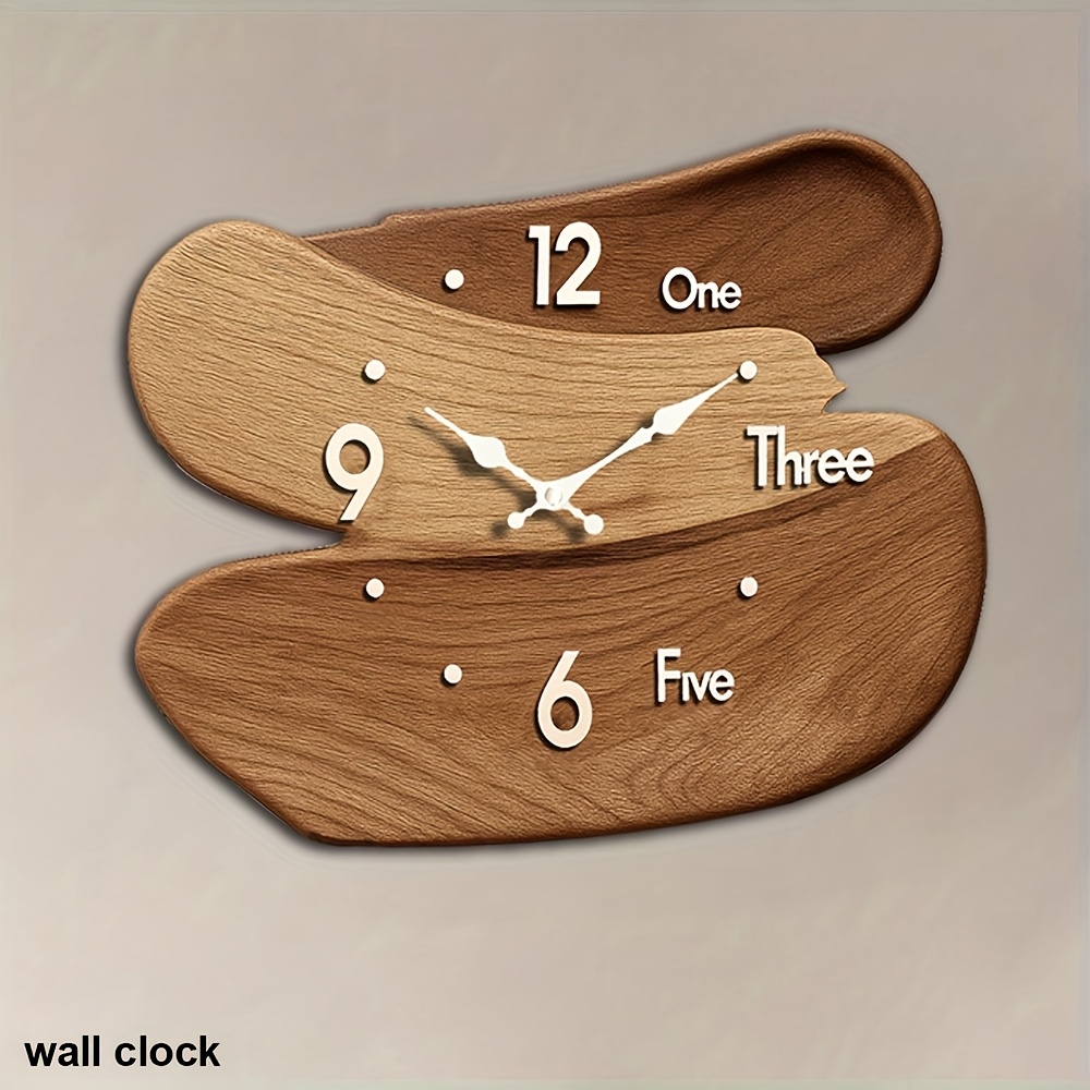 E-shop 1 Holzwanduhr, Einzigartiges Puzzle-Design, Künstlerische Zeitmesser mit leisem Uhrwerk, Ideal für Wohnungsdekoration Geschenke