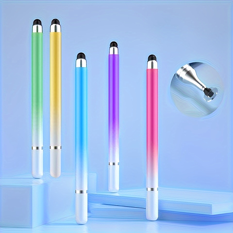 

5-pack Gradient Stylus Pens, Dual Tip, Capacitive Touch Screen Pens With Stand, Universal For Mobile & Tablet, Sensitive Drawing & , No Power Needed