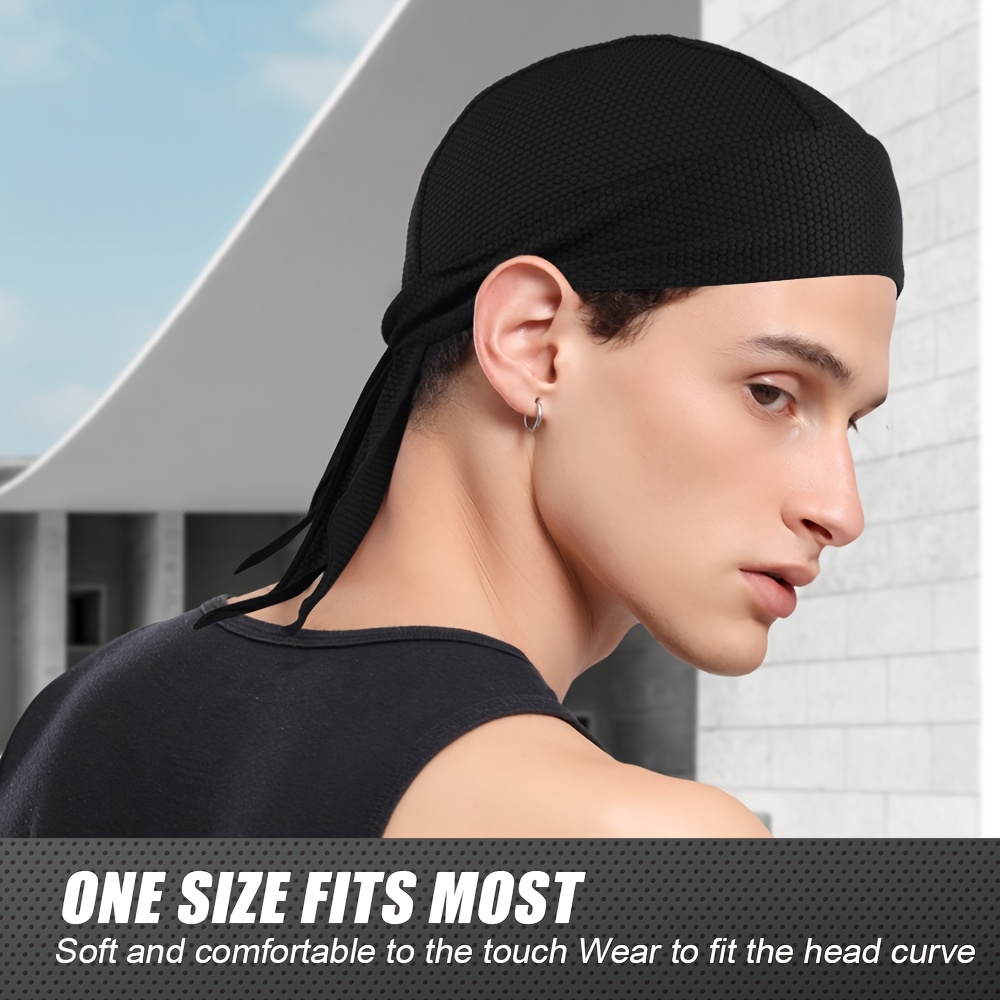 1pc Sweat Wicking Doo Rag Cooling Dew Rag, Breathable Hat Head Wrap for Men And Women Cycling