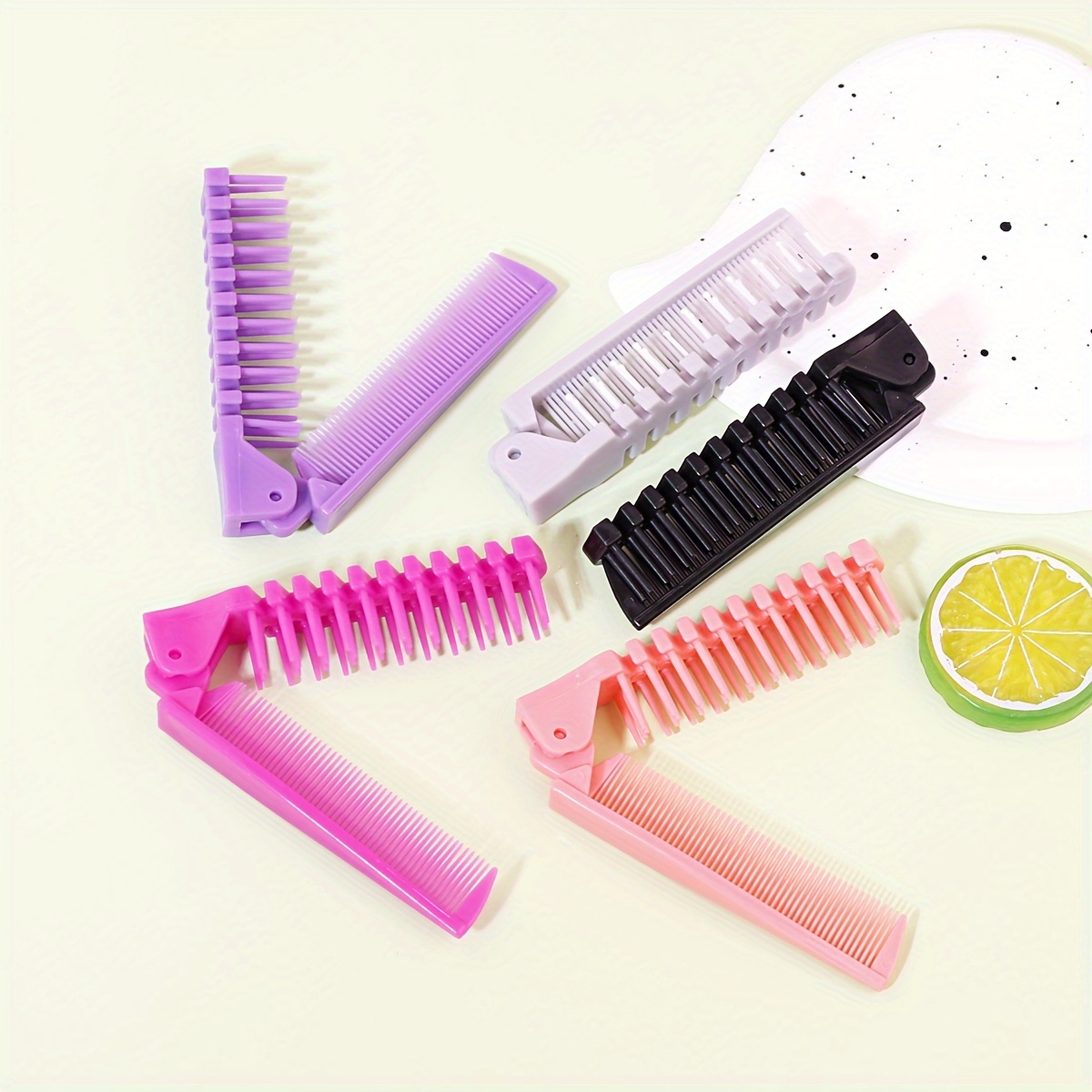 

1pc Folding Hair Comb Plastic Hairdressing Comb Minimalist Anti-static Hair Comb For Travel Outgoing Home Use