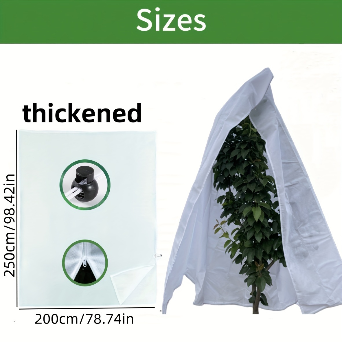 1pc Of Reinforced Plant Protection Bag, Designed For Winter Use, Featuring A Drawstring Closure. This Reusable Cover Is Suitable For Fruit Trees, Shrubs, And Potted Plants