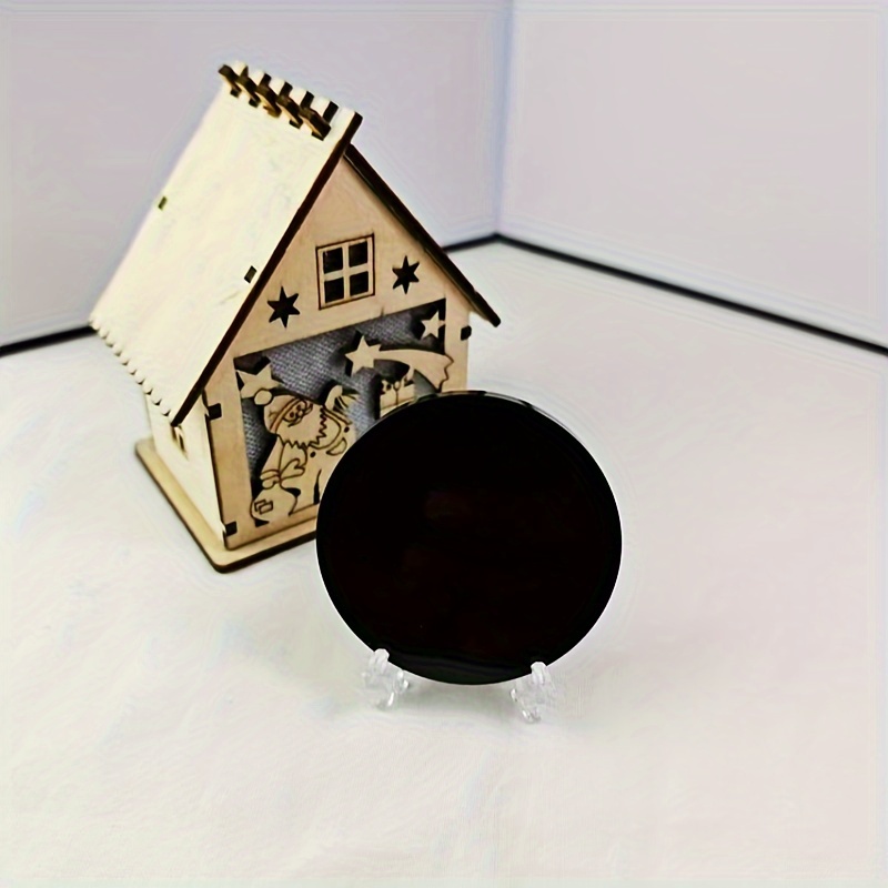 1pc Obsidian Mirror With Bracket, Home Decor, Crystal, Quartz, Halloween, Christmas, Perfect Gift For Jewelry Making