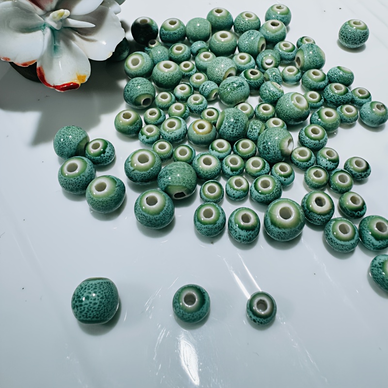 108pcs Celadon Green Ceramic Beads Set for Jewelry Making