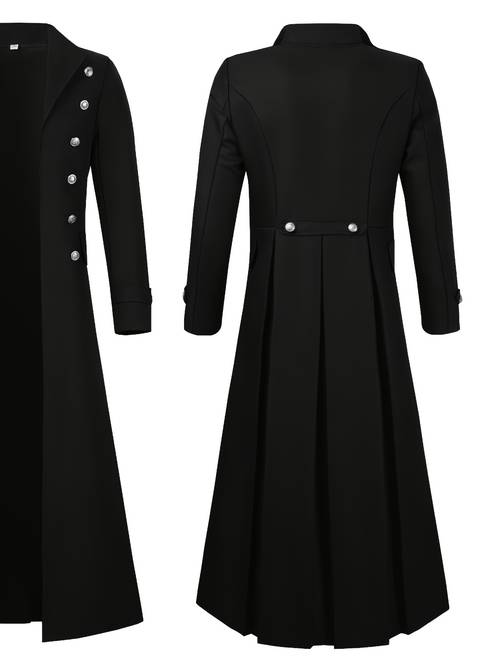 item picture s xxl plus size men gothic trench medieval steampunk retro style long jackets double breasted solid mens vintage long jackets