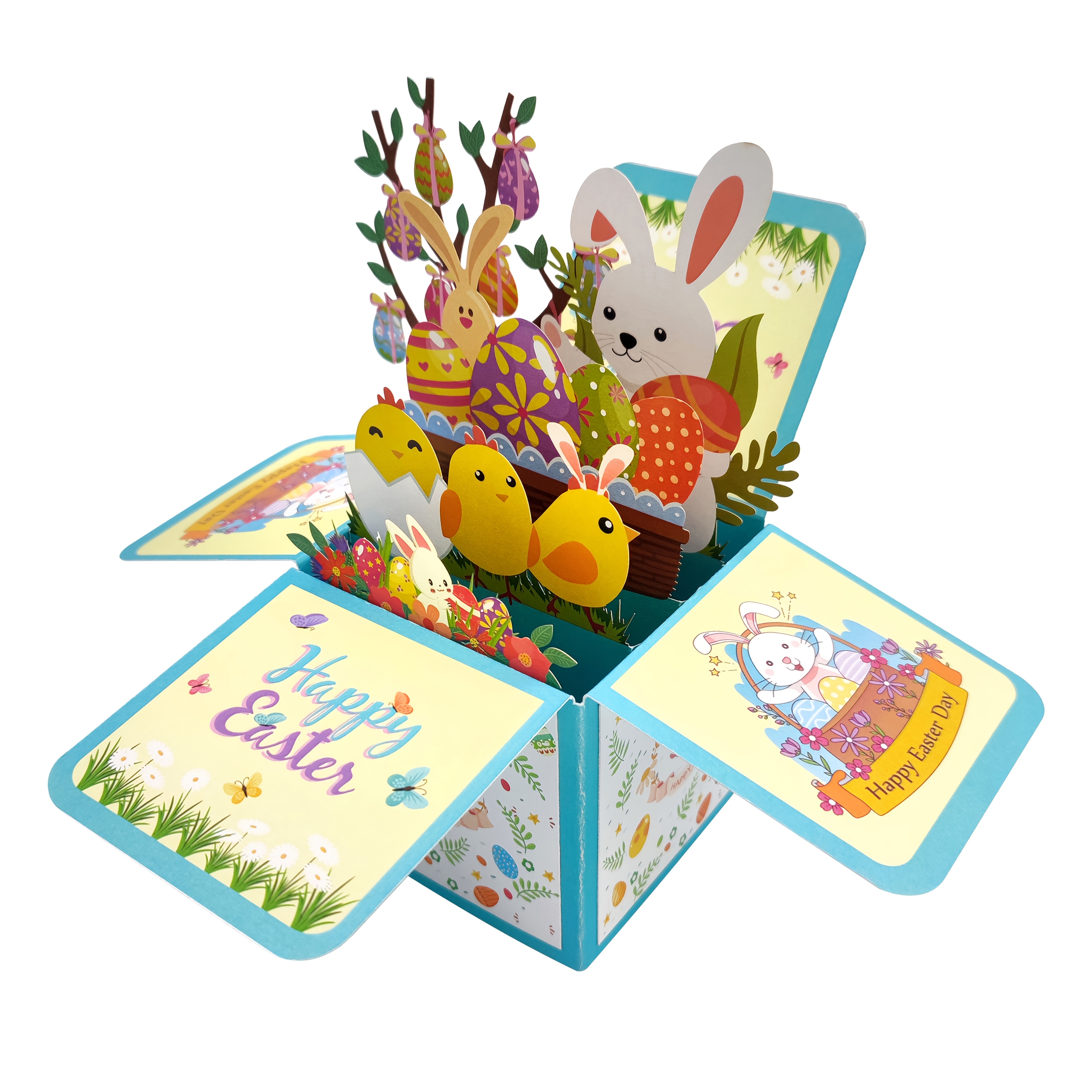 

1pc Teaspring Easter Bunny 3d Pop-up Greeting Card With Envelope - Vibrant Egg, Chick & , "" Message - Ideal For Anyone, Easter Greeting Card|vibrant Design|decorative Easter Card