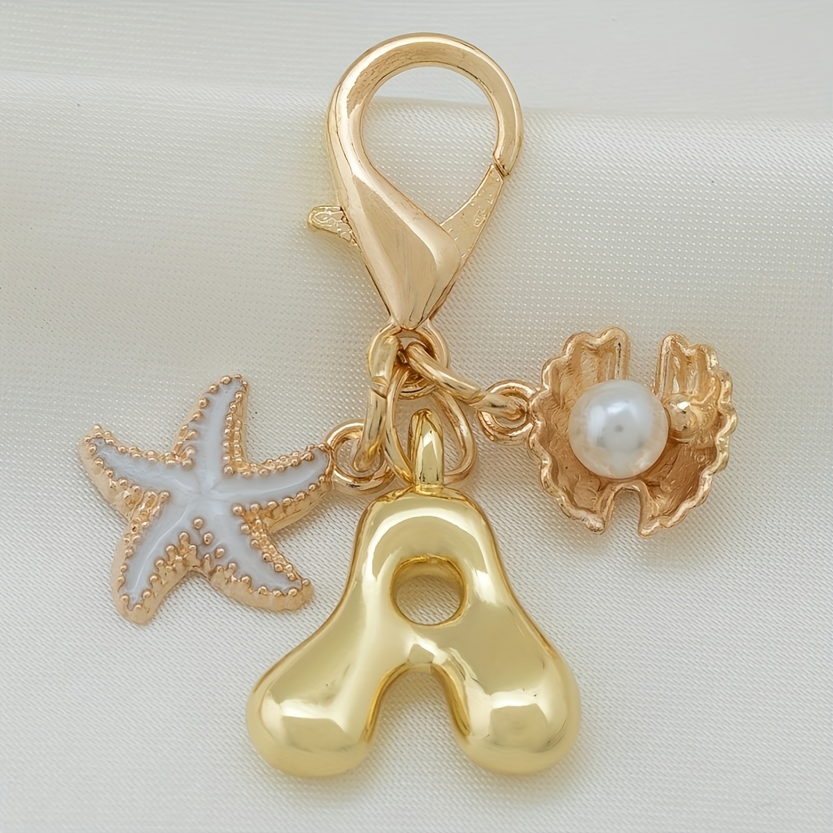 TEMU 1pc Golden Retro Bohemian Keychain With Starfish And Shell Decoration Additions Birthday Anniversary Exquisite Gift Durable Backpack Wallet