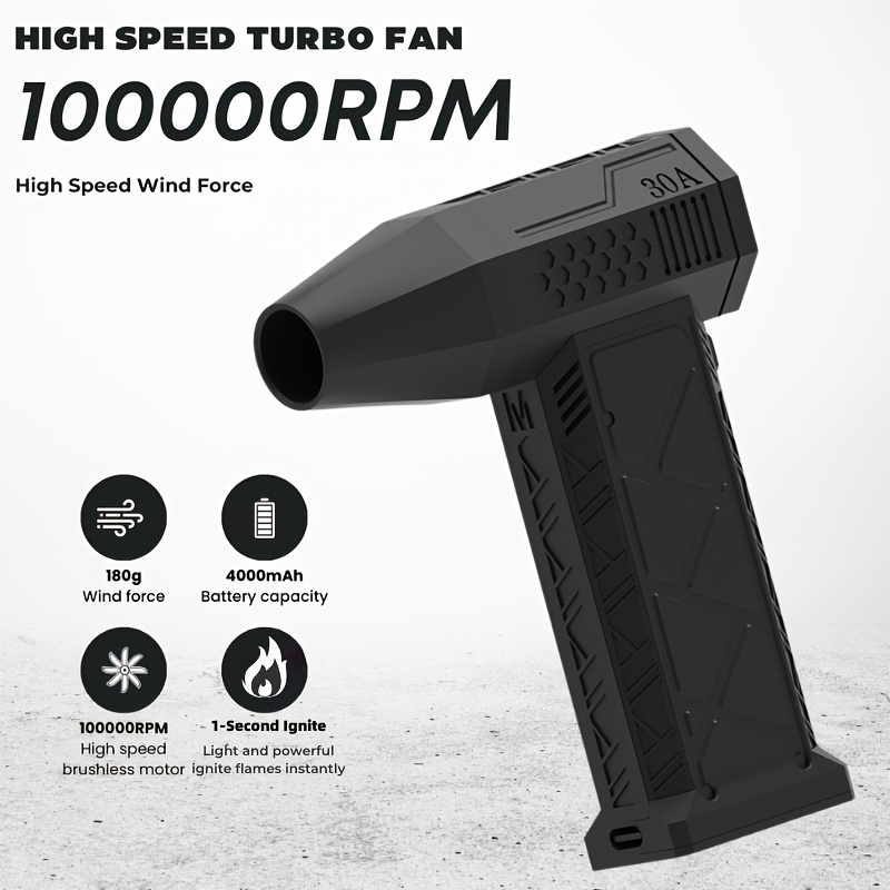 

1 Pc Portable Turbine Small Fan, Handheld 130, 000 Rpm , Can Remove Dust, Blow Snow, Blow Snow, Barbecue To Produce Carbon, Multi-functional Outdoor Use