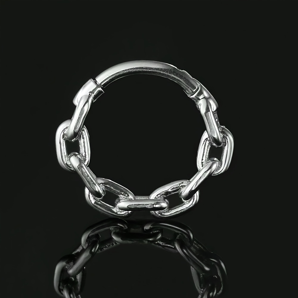 Image of 1pc 316l Stainless Steel Clip Helix Chain Cartilage Tr A-share S Septum Rings Piercing Women Men Body Jewelry