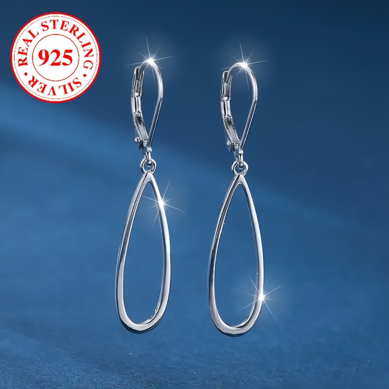 

Timeless 925 Sterling Silver Dangle Earrings - Hypoallergenic & Glamorous - Hollow 8 Design For Versatile Daily Wear & Elegant Evening Parties
