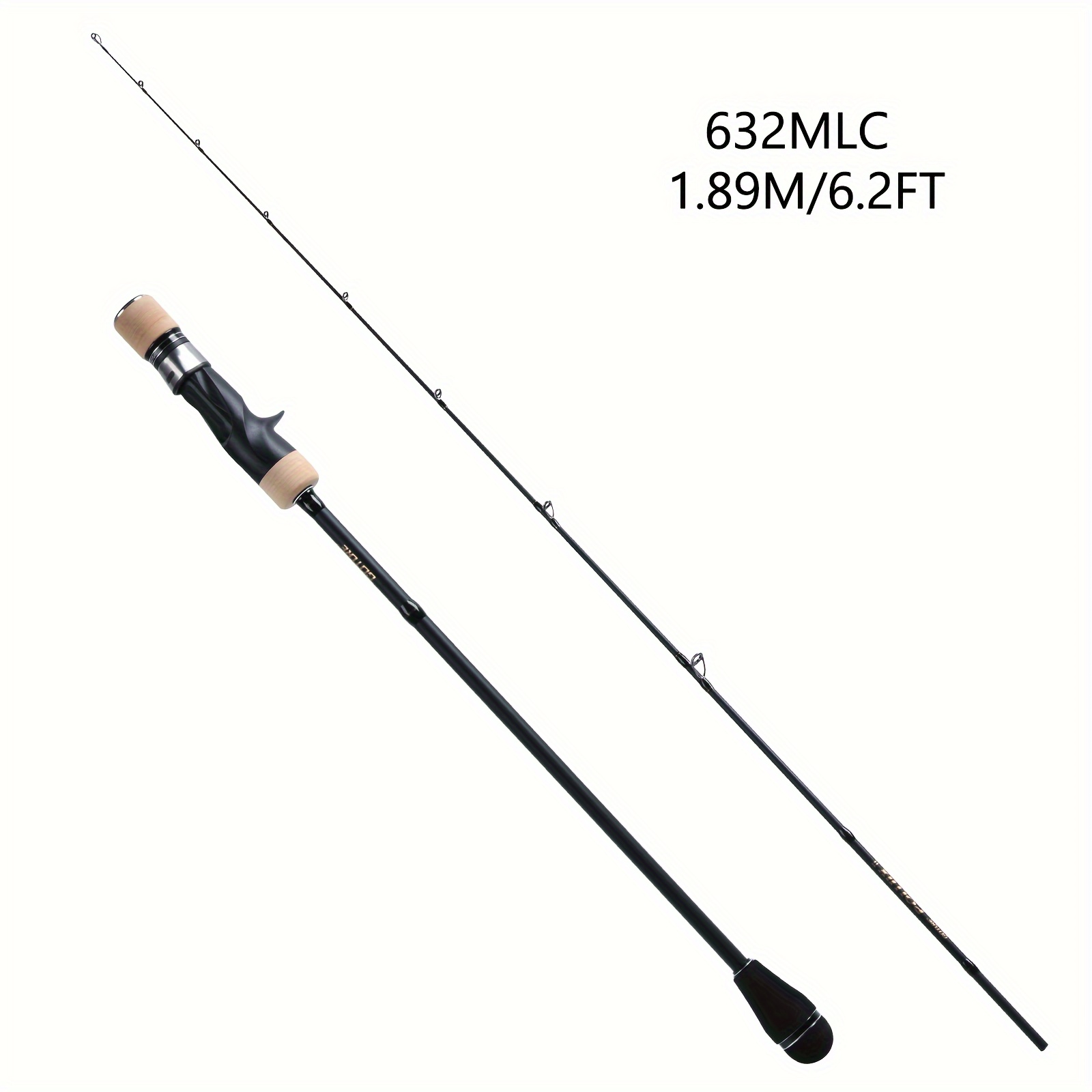 * Pollux 1.89m/6.2ft Jigging Carbon Spinning/Casting Rod, 2-piece Slow  Shake Solid Fishing Rod - Fishing Pole For Saltwater * Trout, Bass