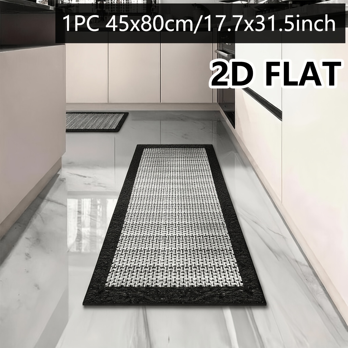 TEMU 2d Flat Minimalist Long Strip Kitchen Diatomaceous Earth Absorbent Mat Restaurant Anti-slip Mat Thickened Bathroom Mat Doormat, 2d Flat