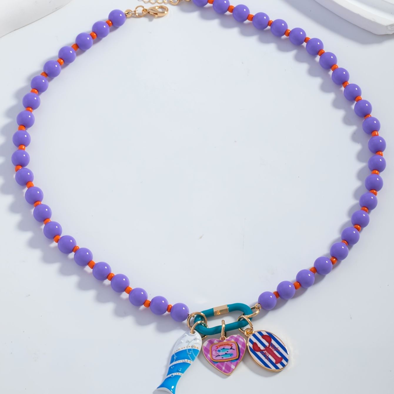 Ins Style Dopamine Colored Multi-Element Pendant Necklace