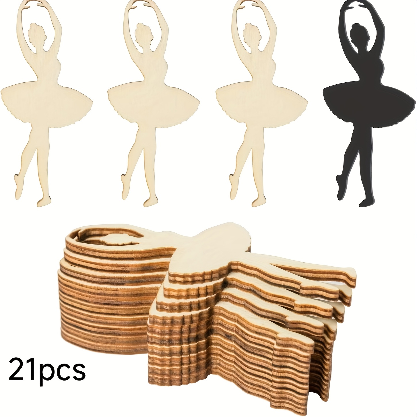 21pcs Wooden Dancer Decorations, Birthday, Party, Holiday, And Home Ornaments