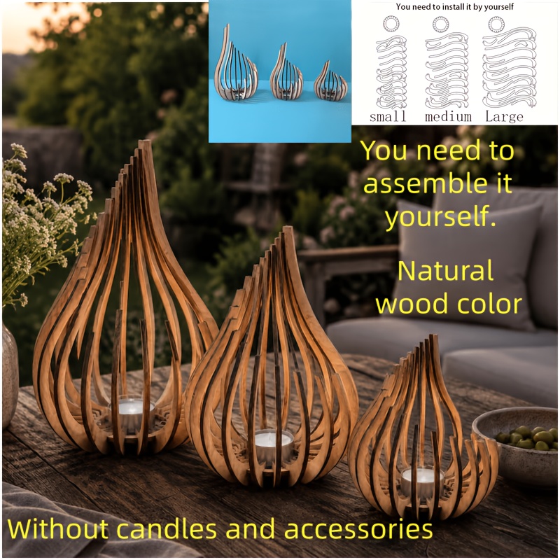 TEMU 3d Stereoscopic Flower Basket 3pcs Candelabra Set, Ancient Style Country Style, Perfect For Halloween Party Atmosphere, Suitable For 2027 New