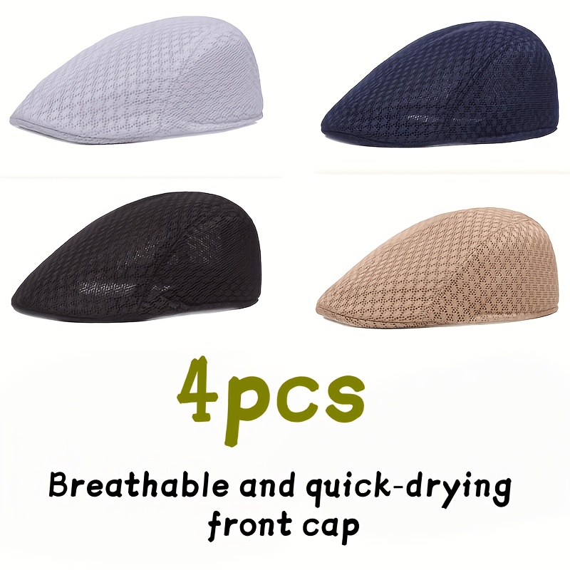 Temu – TEMU 4-pack Newsboy Hats, Flat- Hats, Men’s Hats, Taxi Caps, Perfect For Men’ Outdoor Use, Hats