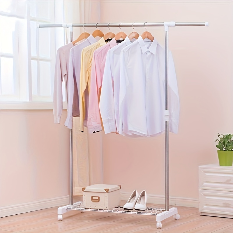 Percha de ropa de montaje en pared, acero inoxidable, colgador de ropa para  secadora, color blanco, retráctil, perchas de pared para ropa, armario