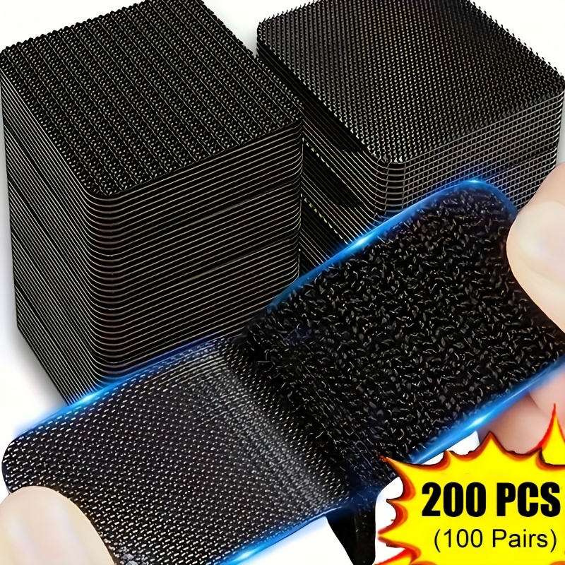 Bulk Double-sided Adhesive Carpet Grips - No Residue Stickers, 200pcs (100 Pairs), Adhesive Stickers For Securing Car Mats And Home Flooring, Anti-slip Grip Tape Stickers That Secure Instantly