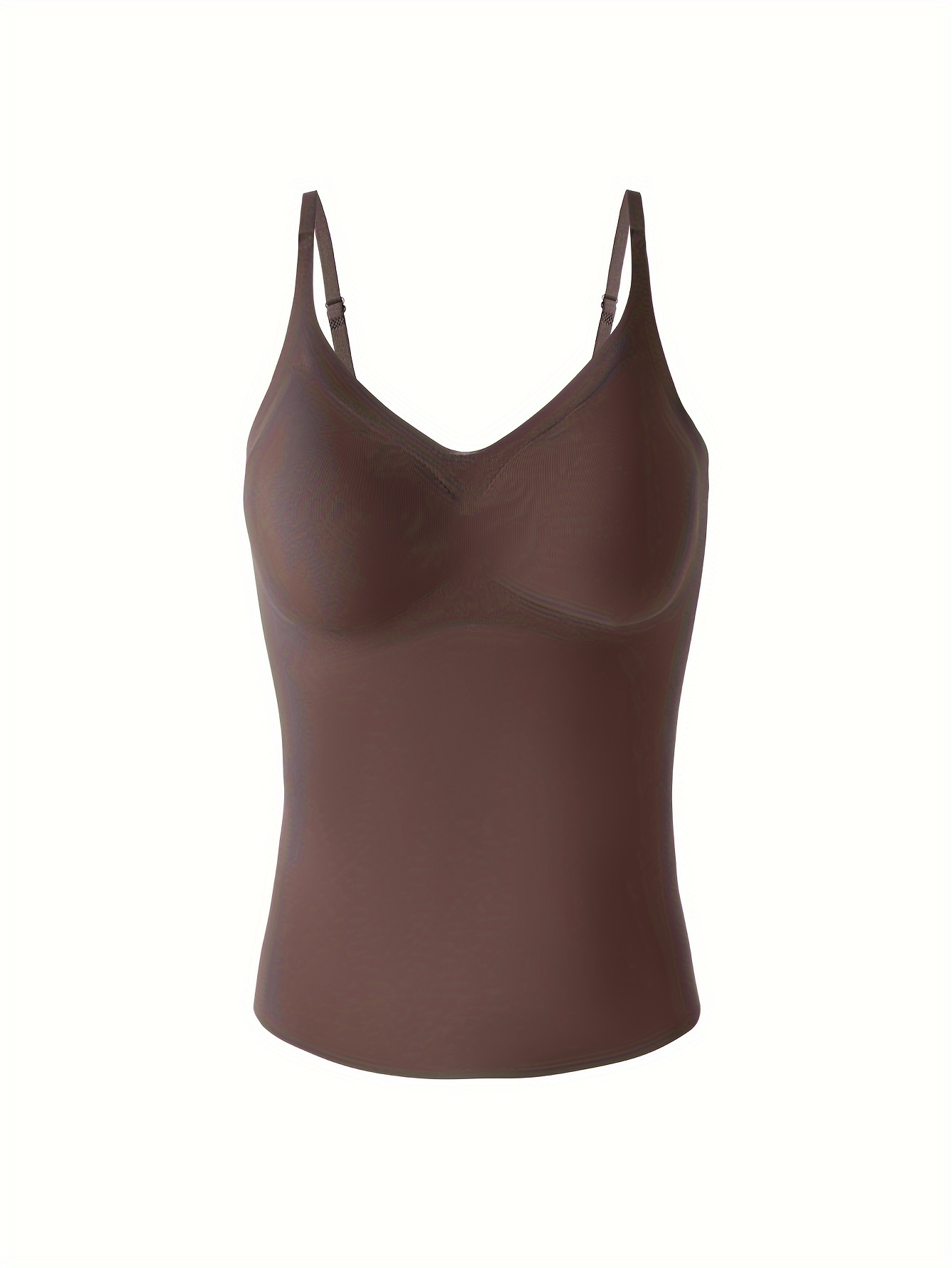 Seamless Women's Cami Top with Built-In Bra Comfortable Lingerie in  Elegant Color