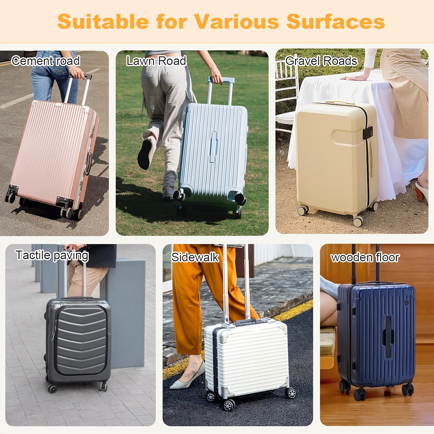 8pcs Heavy Duty Luggage Wheel Covers for Travel