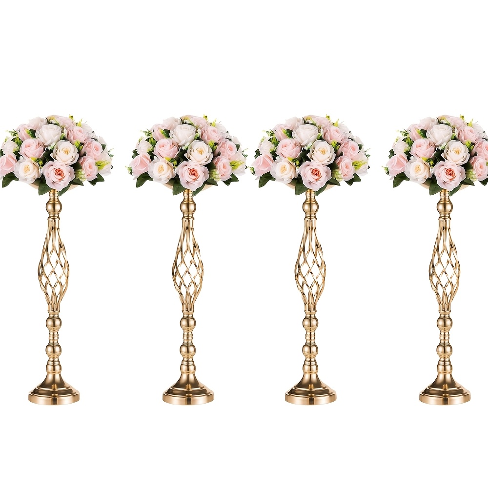 TEMU Wedding Centerpieces For Reception Tables, Twisted Candle Holders, Wedding Vases, Metal Centerpieces For Wedding Aisles - Decor (flowers Not