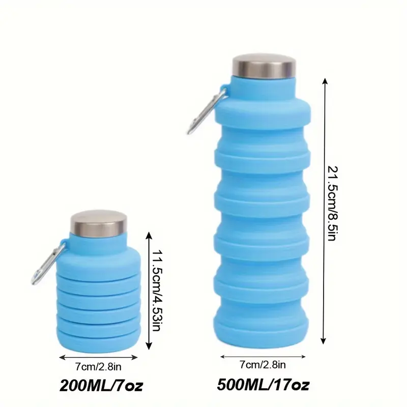 single pack 500ml collapsible water bottle silicone stretchable cup portable foldable travel water bottle Product details 3