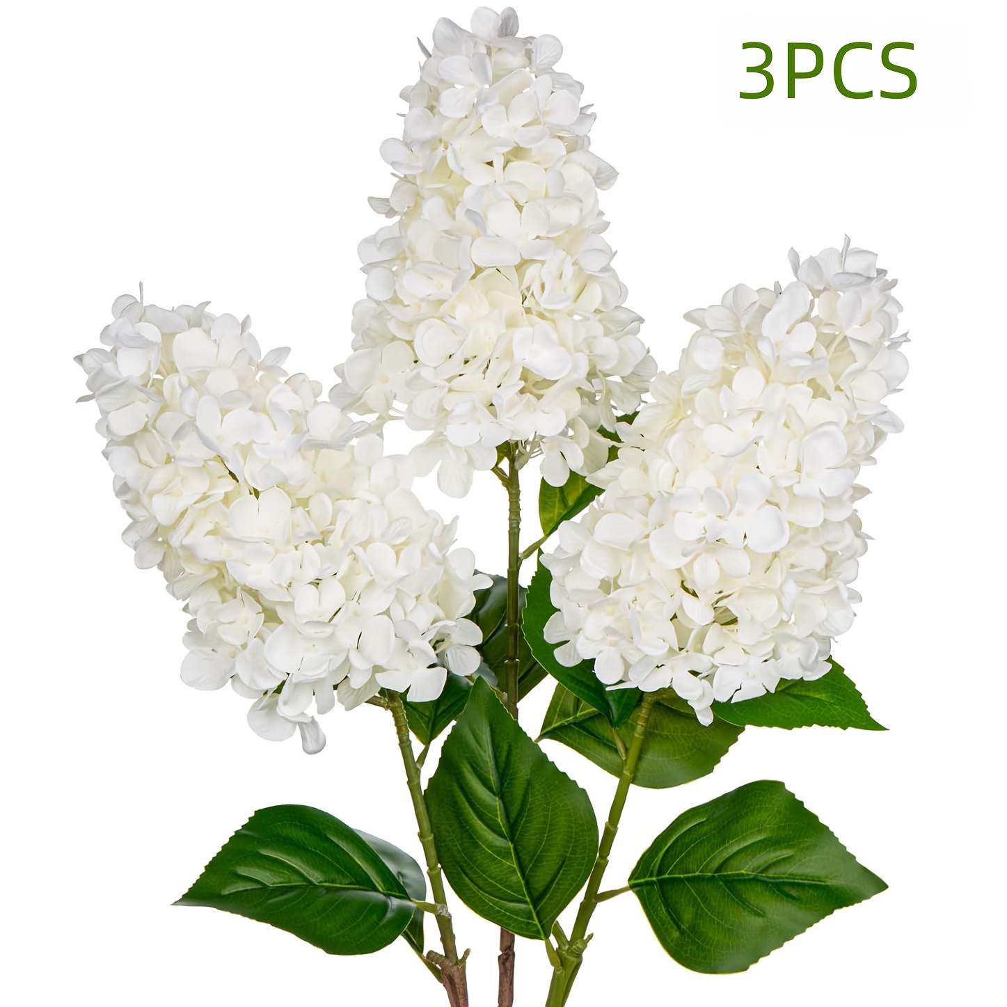 Image of 3pcs Fake Flowers Hydrangea Artificial Flowers 34.6in/88cm Long Stem Faux Flowers For Vase, Real Touch Flowers Decor For Floral Arrangement Home Farmhouse Office Hotel Decoration